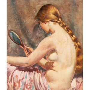 Stanisław Żurawski (1889 Krosno - 1976 Kraków), Girl with a mirror