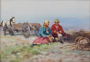 Adam Setkowicz (1875 Kraków - 1945 tamże), Posiłek w polu