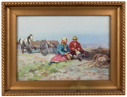 Adam Setkowicz (1875 Kraków - 1945 tamże), Posiłek w polu