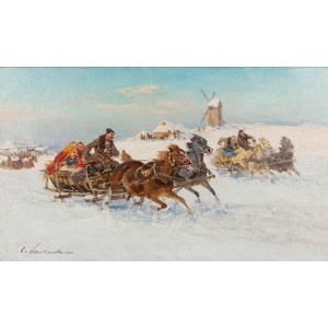 Czesław Wasilewski (1875 Varsovie - 1947 Łódź), Promenade en carriole