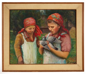Józef Chlebus (1893 Rudze-1945 Melk), Dziewczynki z gołabkiem