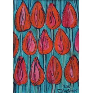 Edward Dwurnik (1943-2018), Czerwone tulipany (2012)