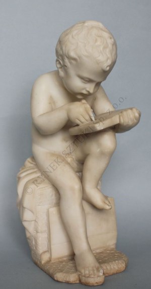 C. Ghilli(Włochy, XIX/XX w.) wg Antonio Canova (1757-1822), Chłopiec czytający książkę(pocz.XX w.)