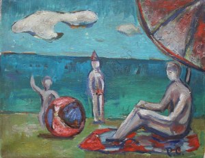 Roman Sielski (1903-1990), Na plaży