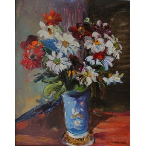 Józef Wasiołek (1921-2008), Kwiaty w niebieskim wazonie