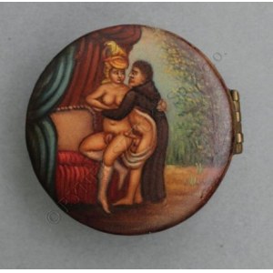 Pudełko na afrodyzjak ze sceną erotyczną, (Paryż, II poł.XIX w.)