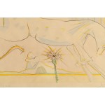 Salvador Dalí (1904 Figueres - 1989 Figueres), Konik i wilk z cyklu Le Bestiaire de la Fontaine Dalinisé'', 1971