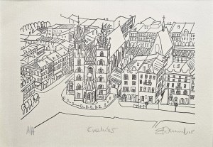 Edward Dwurnik (1943 - 2018), Kraków Kościół Mariacki (A/A; sygn. przez autora)