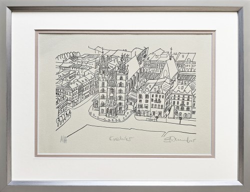 Edward Dwurnik (1943 - 2018), Kraków Kościół Mariacki (A/A; sygn. przez autora)