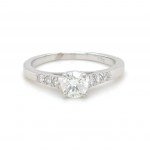 2.15 GR WHITE GOLD RING WITH CENTRAL DIAMOND + SIDE BRILLIANTS - RNG40401