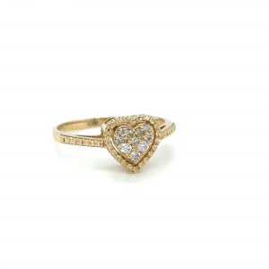 2.08 GRAMS YELLOW GOLD RING WITH DIAMONDS - A166