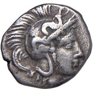 CALABRIA Taranto - Diobolo (circa 325-280) Testa elmata di A...