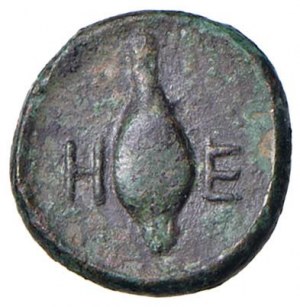 LUCANIA Metapontum (4./3. stol. př. n. l.) AE - Trojnožka - R/ Lette...