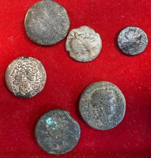Lot of Greek coins, for examination, no returns accepted....