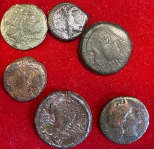 Lot of Greek coins, for examination, no returns accepted....