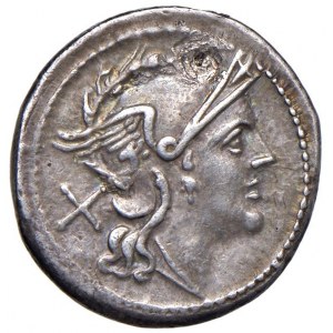 Anonime - Denario (dopo il 211 a.C.) Testa di Roma a d. - R/...