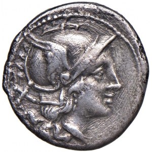 Anonime - Denario (211-208 a.C.) Testa di Roma a d. - R/ I D...
