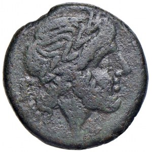 Anonime - Semisse simbolo bastone (circa 208 a.C.) Testa d S...