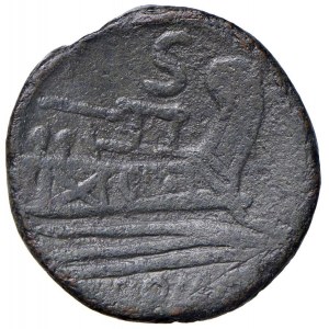 Anonime - Semisse simbolo bastone (circa 208 a.C.) Testa d S...