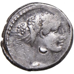 Carisia - T. Carisius - Denario (46 a.C.) Testa della Sibill...