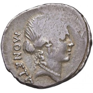 Carisia - T. Carisius - Denario (46 a.C.) Testa di Giunone M...