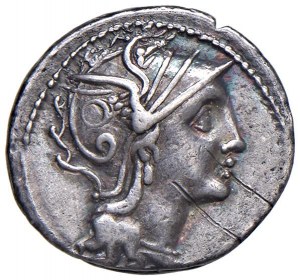 Claudia - C. Claudius Pulcher - Denarius (110-109 BC) Head...