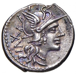 Julia - L. Iulius - Denario (141 a.C.) Testa di Roma a d. - ...