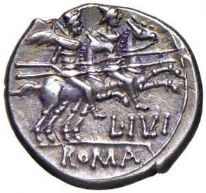 Julia - L. Iulius - Denár (141 př. n. l.) Hlava Říma a d. - ...