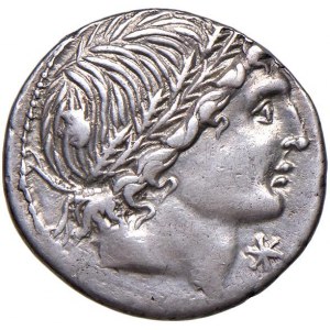 Memmia - L. Memmius - Denario (109-108 a.C.) Testa di Apollo...