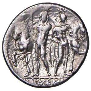 Memmia - L. Memmius - Denario (109-108 a.C.) Testa di Apollo...