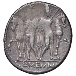 Memmia - L. Memmius - Denario (109-108 a.C.) Testa di Apollo...