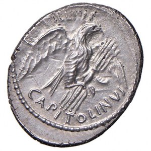 Petillia - Petillius Capitolinus - Denario (43 a.C.) Tempio ...