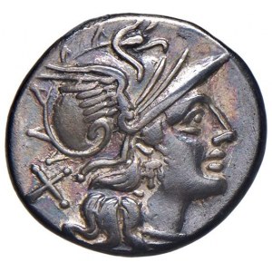 Pinaria - Pinarius Natta - Denario (149 a.C.) Testa di Roma ...