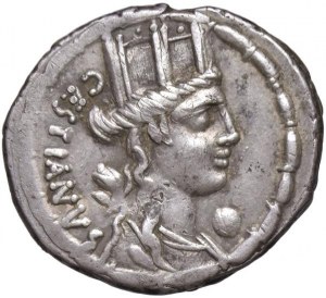 Plaetoria - M. Plaetorius M. f. Cestianus - Denarius (67 B.C....