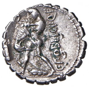 Poblicia - C. Poblicius Q. f. - Denario (80 a.C.) Busto di R...
