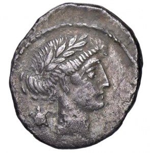Pomponia - Q. Pomponius Musa (66 a.C.) Denario - Testa di Ap...