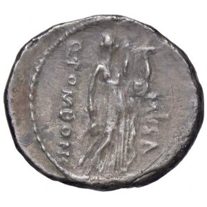 Pomponia - Q. Pomponius Musa (66 a.C.) Denario - Testa di Ap...
