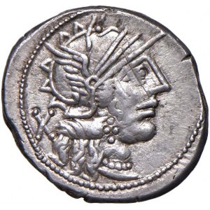 Porcia - C. Cato - Denario (123 a.C.) Testa di Roma a d. - R...