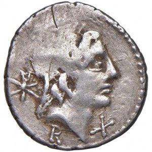 Postumia - A. Postumius Albinus - Denario (96 a.C.) Testa la...