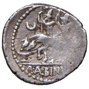 Postumia - A. Postumius Albinus - Denario (96 a.C.) Testa la...