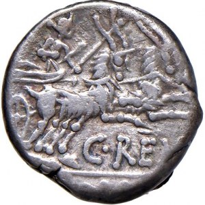 Renia - C. Renius - Denario (138 a.C.) Testa di Roma a d. - ...