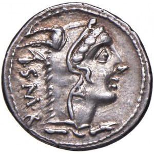 Thoria - L. Thorius Balbus - Denarius (105 v. Chr.) Kopf des Ju...