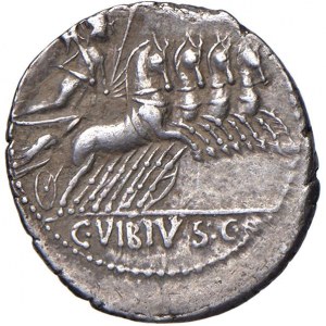 Vibia - C. Vibius C. f. Pansa - Denario (90 a.C.) Testa di A...