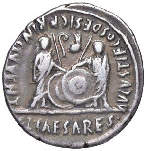 Augustus (27 B.C.-14 A.D.) Denarius (Lugdunum) Laureate head ...