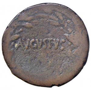 Augusto (27 a.C.-14 d.C.) AE - Testa a d. - R/ Scritta in co...
