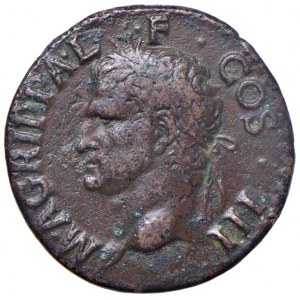 Agrippa (37-41) Achse - Kopf l. - R/ Stehender Neptun in...