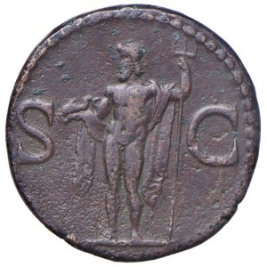 Agrippa (37-41) Achse - Kopf l. - R/ Stehender Neptun in...