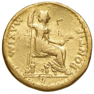 Tiberio (14-37) Aureo - Testa laureata a d. - R/ Livia sedut...