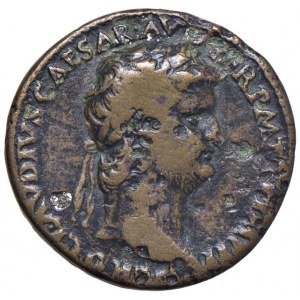 Nero (54-68) Axis - Lorbeerkopf rechts - R/ Genio stehend ...