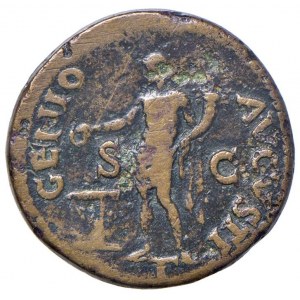 Nero (54-68) Axis - Lorbeerkopf rechts - R/ Genio stehend ...